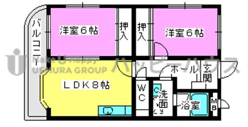 アメニティ12(2LDK/3階)の間取り写真