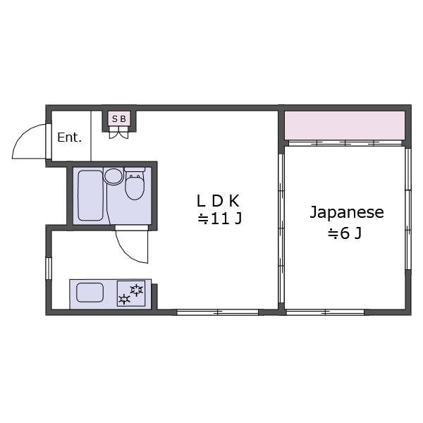 メゾン玉穂(1LDK/3階)の間取り写真