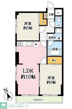ローヤルコーポ寿(2LDK/3階)の間取り写真