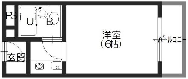 パンジービオラ春日出(1K/1階)の間取り写真