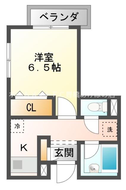 大竹ビル(1K/3階)の間取り写真