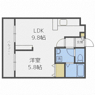 フローレンス本郷(1LDK/3階)の間取り写真