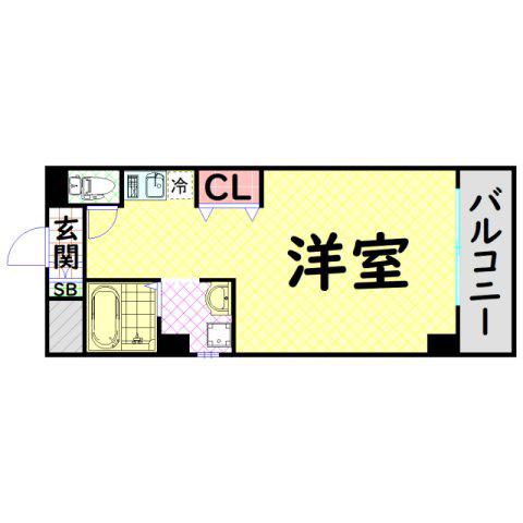 フレンテ靱公園(ワンルーム/5階)の間取り写真