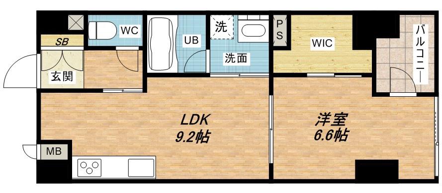 アーデンタワー北堀江(1LDK/4階)の間取り写真