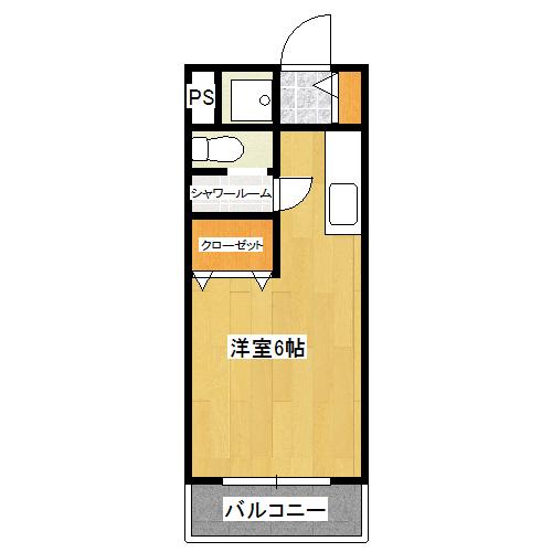 プリモタウン(ワンルーム/2階)の間取り写真