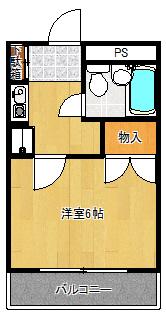 セピアプレース(1K/2階)の間取り写真