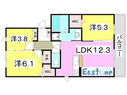 AZLIE(3LDK/2階)の間取り写真