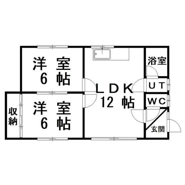 ハイツ北4丁目(2LDK/2階)の間取り写真