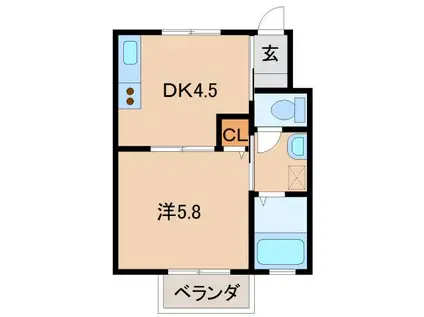 ロイヤルコート岡崎(1DK/1階)の間取り写真