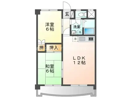 フィオーレ豊橋(2LDK/8階)の間取り写真