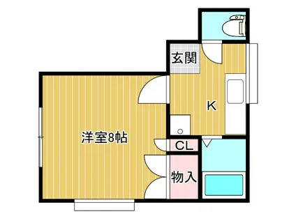 アミティ(1K/2階)の間取り写真