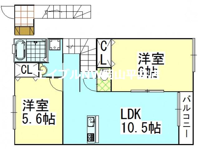 ファインII(2LDK/2階)の間取り写真