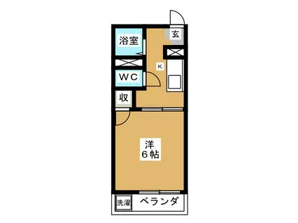 有東坂ヒルズ(1K/2階)の間取り写真