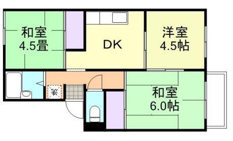 メゾン八軒屋(3K/1階)の間取り写真