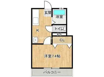 さくらま荘(1K/2階)の間取り写真