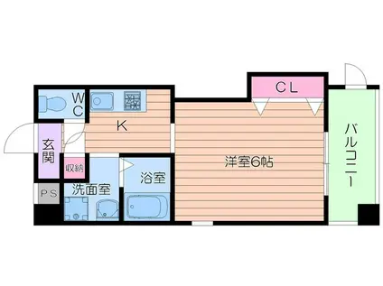 ＪＲ東西線 大阪天満宮駅 徒歩7分 11階建 築16年(1K/5階)の間取り写真