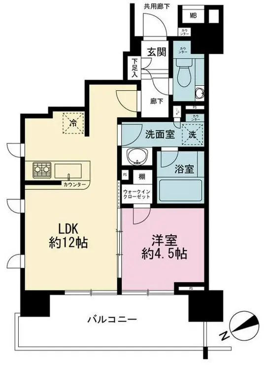 ウェリス六本木 15階階 間取り