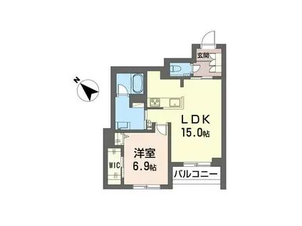 セレーノひかわ(1LDK/1階)の間取り写真