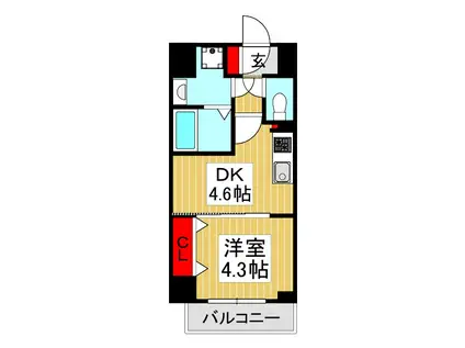 エスティメゾン赤羽II(1DK/3階)の間取り写真