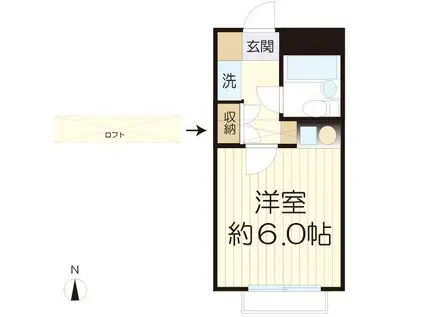 スカイピア生田(ワンルーム/2階)の間取り写真