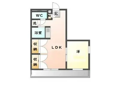 リバーライズII(1LDK/1階)の間取り写真