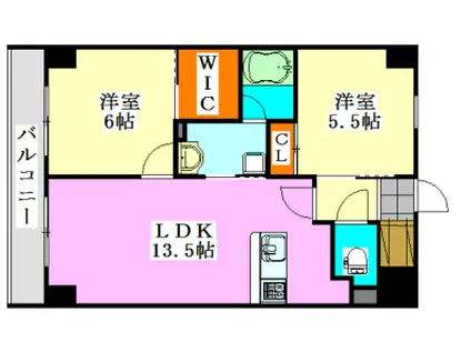 S-FORT船橋塚田(2LDK/5階)の間取り写真