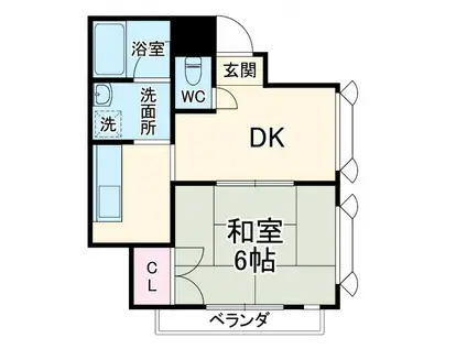 藤マンション(1DK/4階)の間取り写真