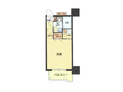エステート・モア・天神倶楽部(1K/11階)の間取り写真