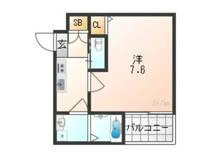 H-MAISON長吉出戸(1K/1階)の間取り写真