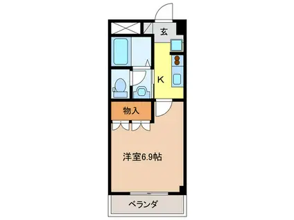 ララポートII(1K/1階)の間取り写真