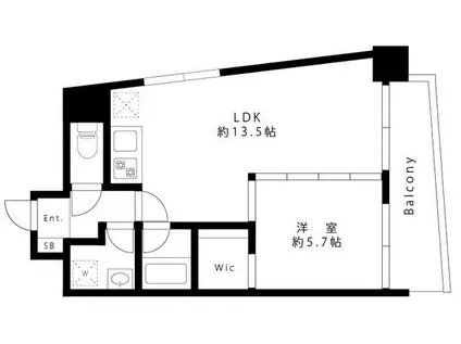 リヴィエールKIWA(1LDK/3階)の間取り写真