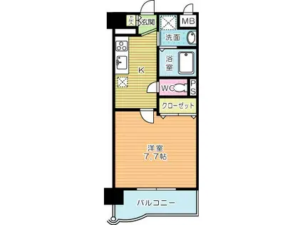 ニューシティアパートメンツ南小倉I(1K/6階)の間取り写真
