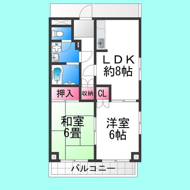 A-HEIGHTS(2LDK/4階)の間取り写真