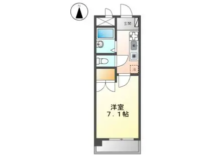 ユースハイム鶴里(1K/3階)の間取り写真