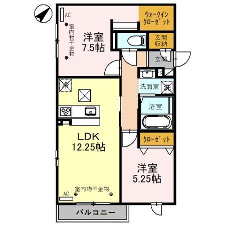 グラン・ファミール(2LDK/1階)の間取り写真