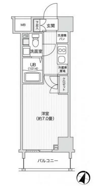 レジディア笹塚Ⅱ 14階階 間取り