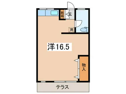 ビッグフィールド(ワンルーム/1階)の間取り写真