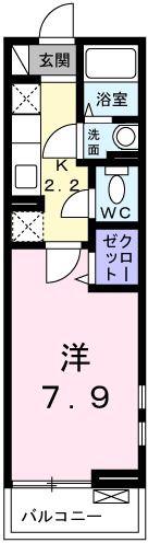 アラモードFII(1K/2階)の間取り写真