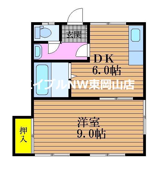 コーポ武蔵(1DK/2階)の間取り写真