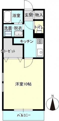 ヤマト21(1K/1階)の間取り写真