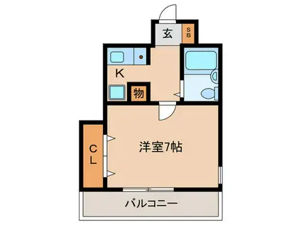 ヴィーナスブリッジ弐番館(1K/4階)の間取り写真