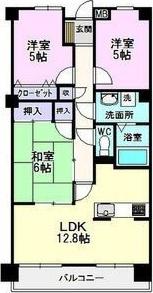 桃山ガーデンヒルズ(3LDK/2階)の間取り写真