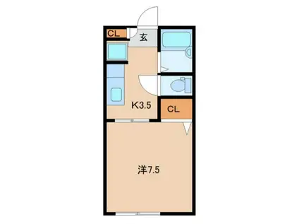 エクセルコート(1K/1階)の間取り写真