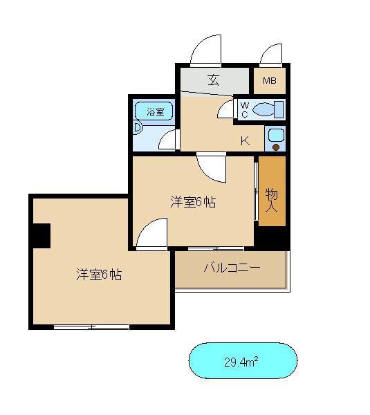 新大阪パートII(2K/6階)の間取り写真