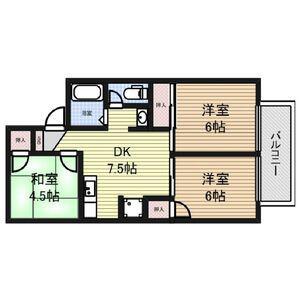 プチセジュール(3DK/2階)の間取り写真