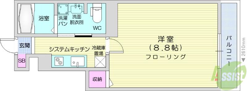 CASA FELIZ(1K/1階)の間取り写真
