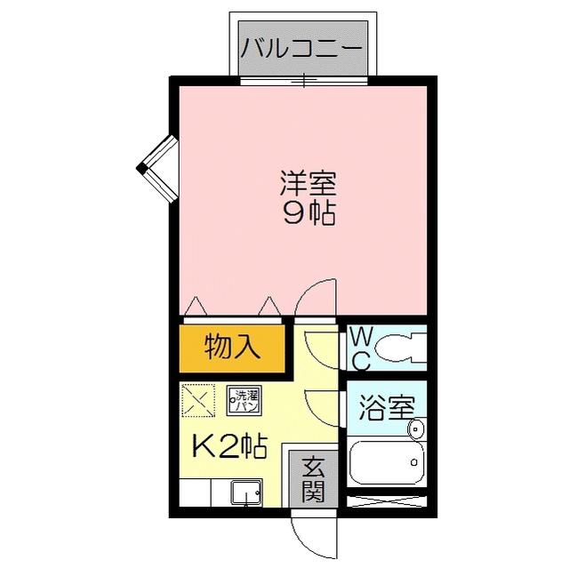 ハイツラフィネ2号館(1K/2階)の間取り写真