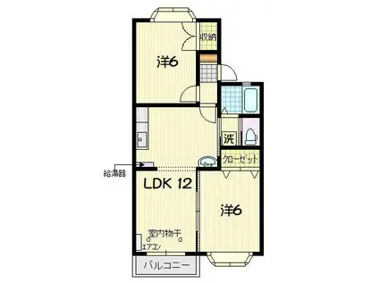 メイプルシンB(2LDK/1階)の間取り写真