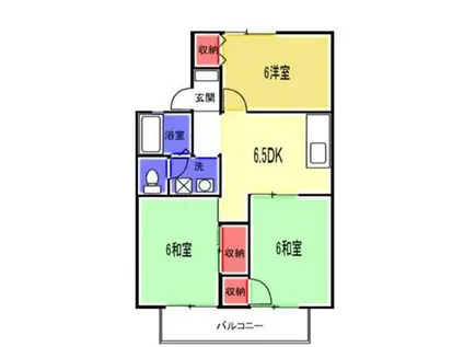 セジュールUEDA(3DK/2階)の間取り写真