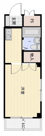 西原マンション(1K/2階)の間取り写真